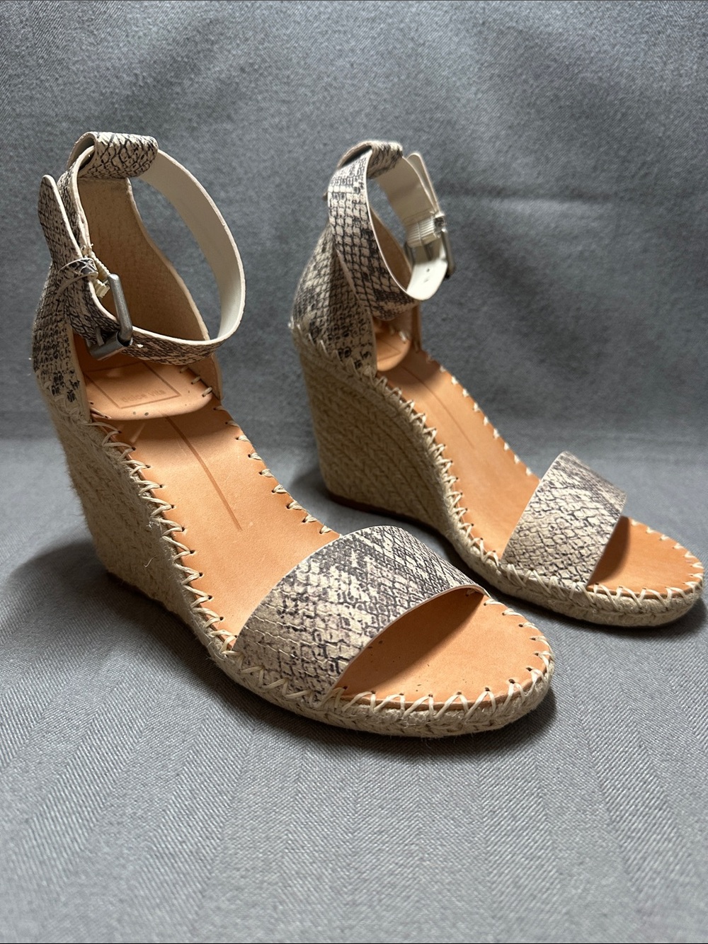 Dolce Vita snake print espadrille wedges size 7.5